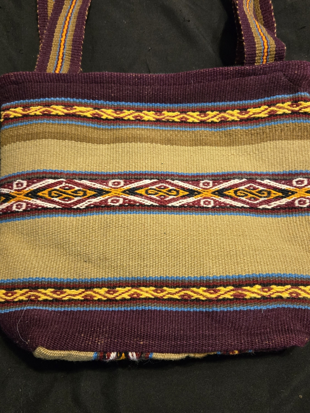 Handwoven Multicolored Patterned Hand Bag - Picture 2 of 10
